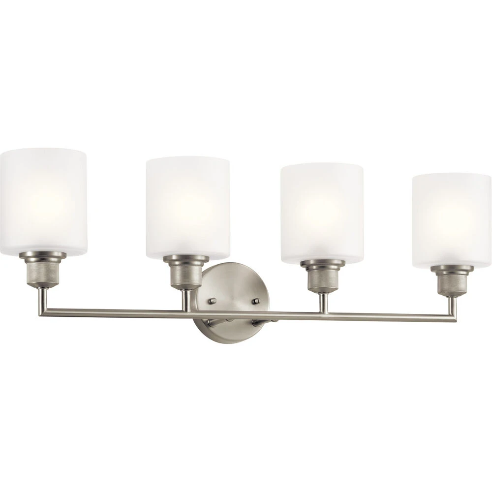 Lynn Haven 4 Light 30 Inch Brushed Nickel Wall Mt Bath 4 Arm Wall Light 1 Lynn Haven 4 Light 30 Inch Brushed Nickel Wall Mt Bath 4 Arm Wall Light