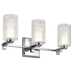 Giarosa 3 Light 22 Inch Chrome Wall Mount Bath Light Wall Light, 3 Arm
