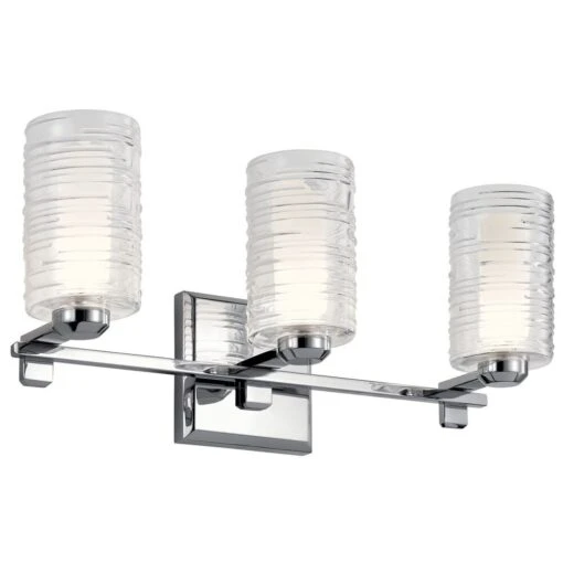 Giarosa 3 Light 22 Inch Chrome Wall Mount Bath Light Wall Light, 3 Arm