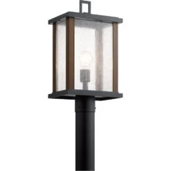 Marimount 1 Light 18 Inch Black Outdoor Post Lantern