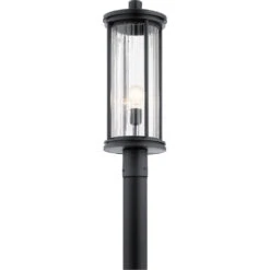 Barras 1 Light 23 Inch Black Outdoor Post Lantern