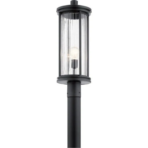 Barras 1 Light 23 Inch Black Outdoor Post Lantern