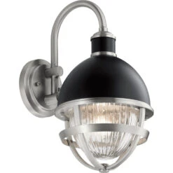 Tollis 1 Light 15 Inch Black Outdoor Wall, Small