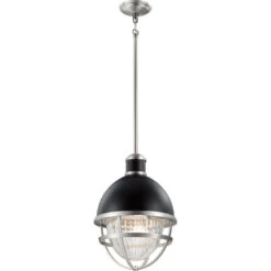 Tollis 1 Light 12 Inch Black Outdoor Hanging Pendant