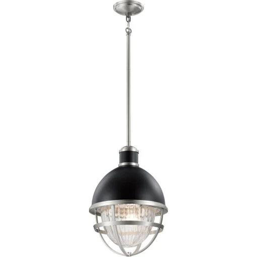 Tollis 1 Light 12 Inch Black Outdoor Hanging Pendant