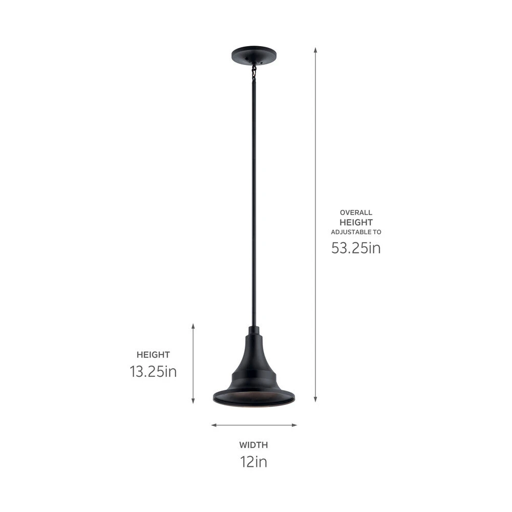 Hampshire 1 Light 12 Inch Textured Black Outdoor Hanging Pendant 4 Hampshire 1 Light 12 Inch Textured Black Outdoor Hanging Pendant - Image 4