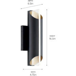 Astalis LED 16.5 Inch Textured Black Outdoor Wall Sconce, Medium