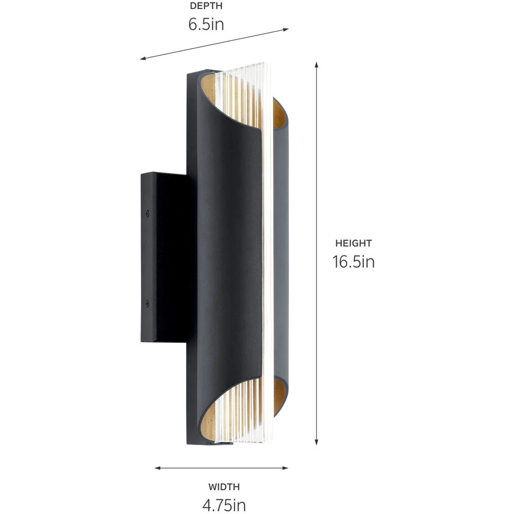 Astalis LED 16.5 Inch Textured Black Outdoor Wall Sconce, Medium 1 Astalis LED 16.5 Inch Textured Black Outdoor Wall Sconce, Medium