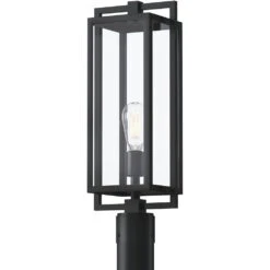 Goson 1 Light 21 Inch Black Outdoor Post Lantern