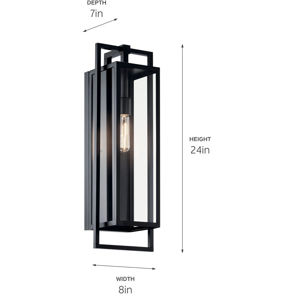 Goson 1 Light 24 Inch Black Outdoor Wall Sconce, Large 2 Goson 1 Light 24 Inch Black Outdoor Wall Sconce, Large - Image 2