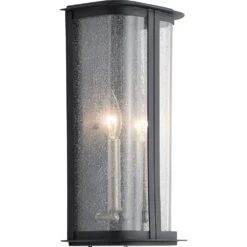 Timmin 2 Light 14 Inch Distressed Black Outdoor Wall Mount, Medium
