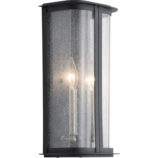 Timmin 2 Light 14 Inch Distressed Black Outdoor Wall Mount, Medium