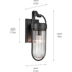 Brix 1 Light 16 Inch Black Textured Outdoor Wall, Small 7 Brix 1 Light 16 Inch Black Textured Outdoor Wall, Small -Lighting Promotional Store 59123bkt dim