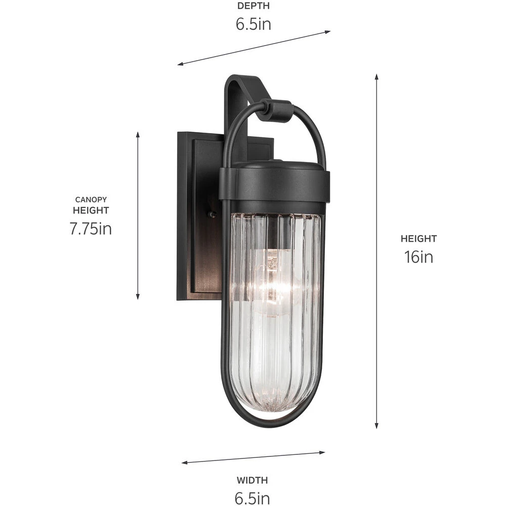 Brix 1 Light 16 Inch Black Textured Outdoor Wall, Small 3 Brix 1 Light 16 Inch Black Textured Outdoor Wall, Small - Image 3