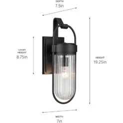 Brix 1 Light 19.25 Inch Black Textured Outdoor Wall, Medium 22 Brix 1 Light 19.25 Inch Black Textured Outdoor Wall, Medium -Lighting Promotional Store 59124bkt dim