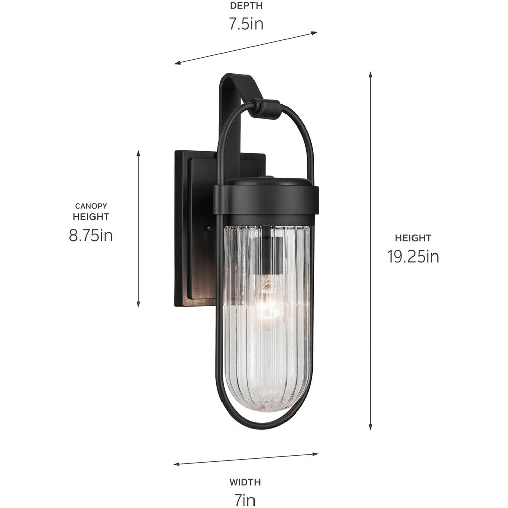 Brix 1 Light 19.25 Inch Black Textured Outdoor Wall, Medium 3 Brix 1 Light 19.25 Inch Black Textured Outdoor Wall, Medium - Image 3