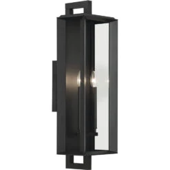 Kroft 2 Light 28 Inch Black Textured Outdoor Wall, X-Large