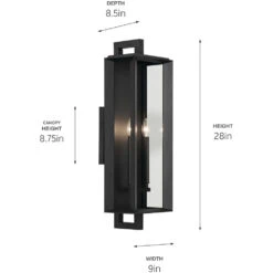 Kroft 2 Light 28 Inch Black Textured Outdoor Wall, X-Large 23 Kroft 2 Light 28 Inch Black Textured Outdoor Wall, X-Large -Lighting Promotional Store 59134bkt dim