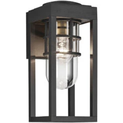 Hone 1 Light 13 Inch Black Textured Outdoor Wall, Small
