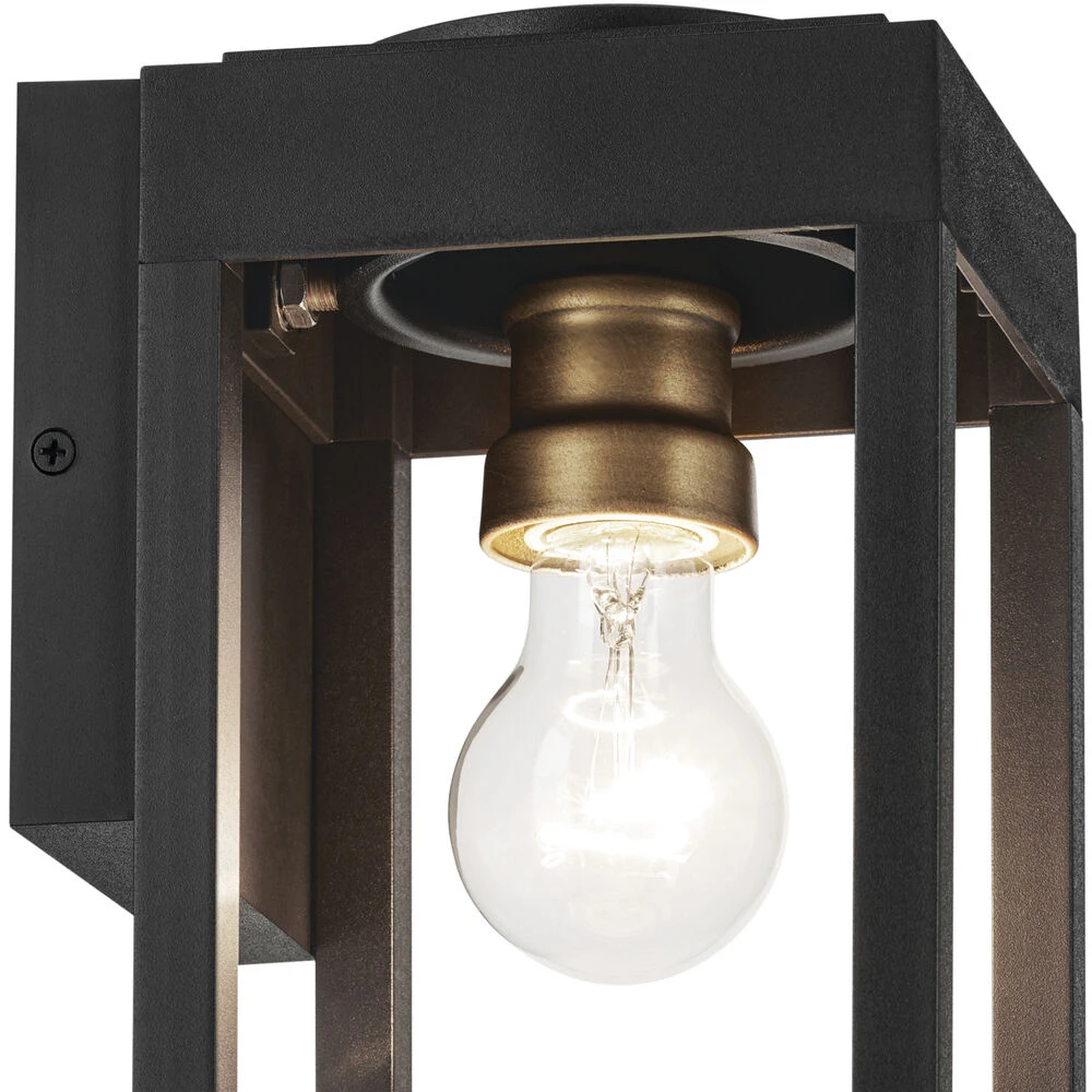 Hone 1 Light 13 Inch Black Textured Outdoor Wall, Small 2 Hone 1 Light 13 Inch Black Textured Outdoor Wall, Small - Image 2