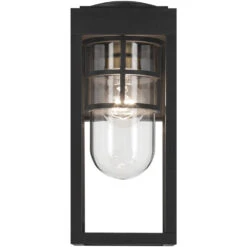 Hone 1 Light 13 Inch Black Textured Outdoor Wall, Small 17 Hone 1 Light 13 Inch Black Textured Outdoor Wall, Small -Lighting Promotional Store 59137bkt front