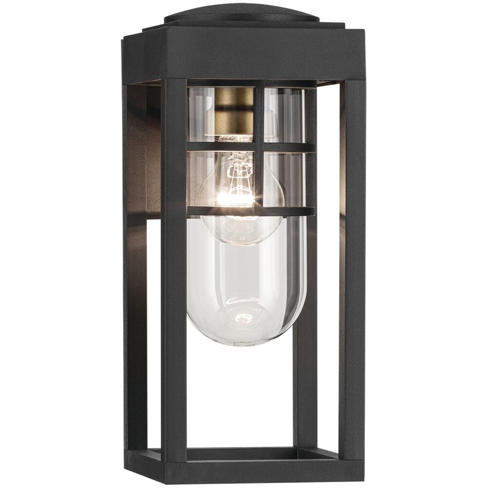 Hone 1 Light 13 Inch Black Textured Outdoor Wall, Small 12 Hone 1 Light 13 Inch Black Textured Outdoor Wall, Small - Image 12