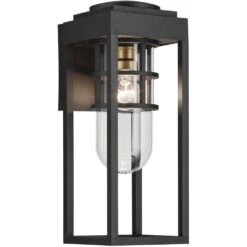 Hone 1 Light 18 Inch Black Textured Outdoor Wall, Medium