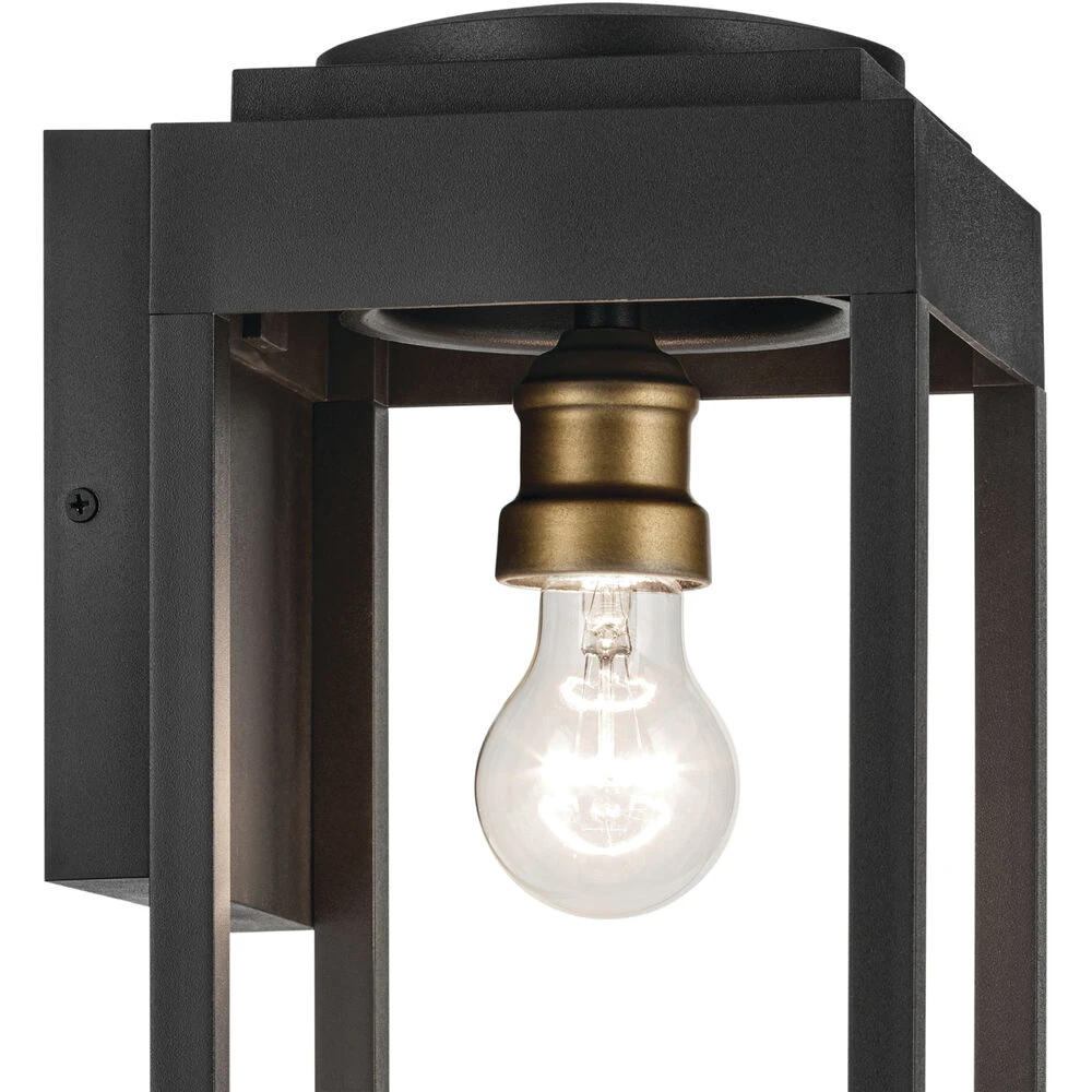Hone 1 Light 18 Inch Black Textured Outdoor Wall, Medium 2 Hone 1 Light 18 Inch Black Textured Outdoor Wall, Medium - Image 2