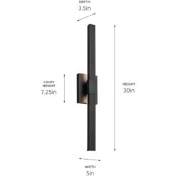 Nocar LED 30 Inch Black Textured Outdoor Wall, Large 22 Nocar LED 30 Inch Black Textured Outdoor Wall, Large -Lighting Promotional Store 59145bkt dim
