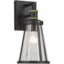 Talman 1 Light 13.25 Inch Black Textured Outdoor Wall, Small