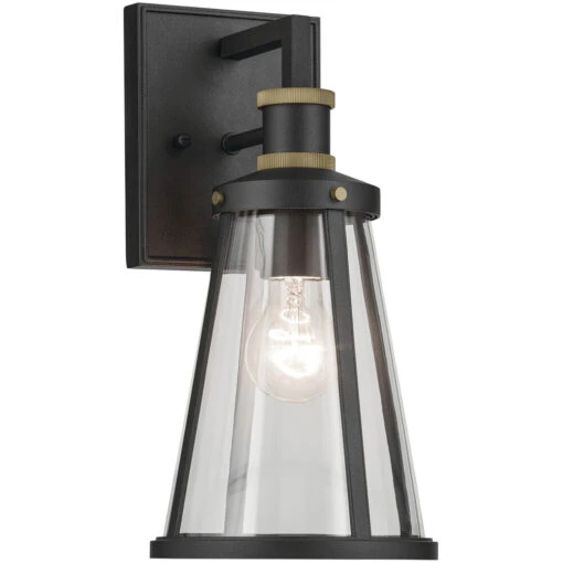 Talman 1 Light 13.25 Inch Black Textured Outdoor Wall, Small
