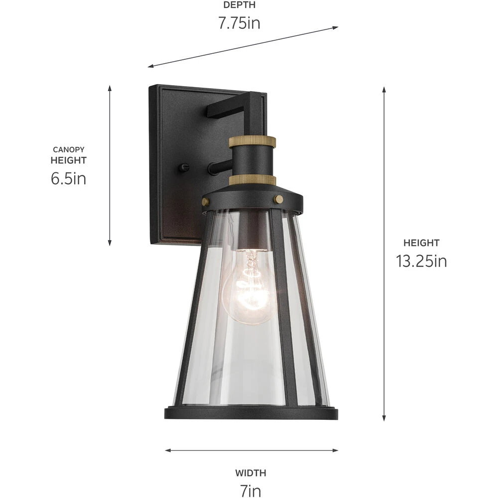 Talman 1 Light 13.25 Inch Black Textured Outdoor Wall, Small 3 Talman 1 Light 13.25 Inch Black Textured Outdoor Wall, Small - Image 3