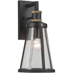 Talman 1 Light 18 Inch Black Textured Outdoor Wall, Medium