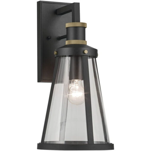 Talman 1 Light 18 Inch Black Textured Outdoor Wall, Medium