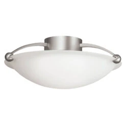 Independence 3 Light 17 Inch Brushed Nickel Semi Flush Light Ceiling Light
