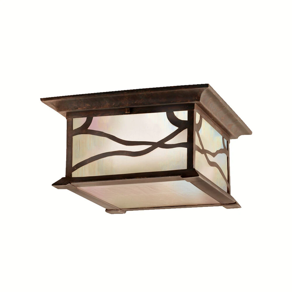 Morris 2 Light 12 Inch Distressed Copper Outdoor Flush & Semi Flush Mt 1 Morris 2 Light 12 Inch Distressed Copper Outdoor Flush & Semi Flush Mt