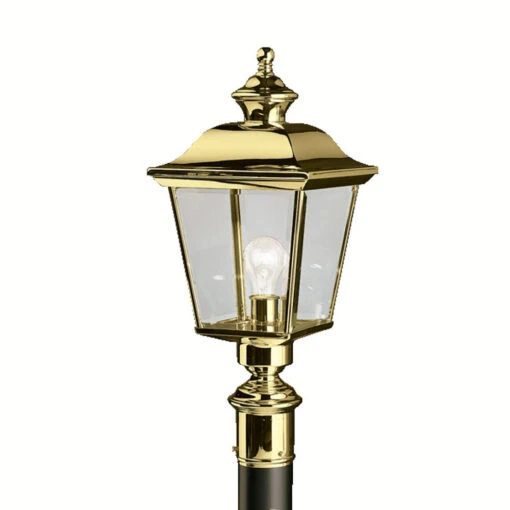 Bay Shore 1 Light 23 Inch Polished Brass Outdoor Post Lantern
