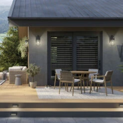 Brix 1 Light 19.25 Inch Black Textured Outdoor Wall, Medium 33 Brix 1 Light 19.25 Inch Black Textured Outdoor Wall, Medium -Lighting Promotional Store deck brix 59124bkt overall day 1a allon square