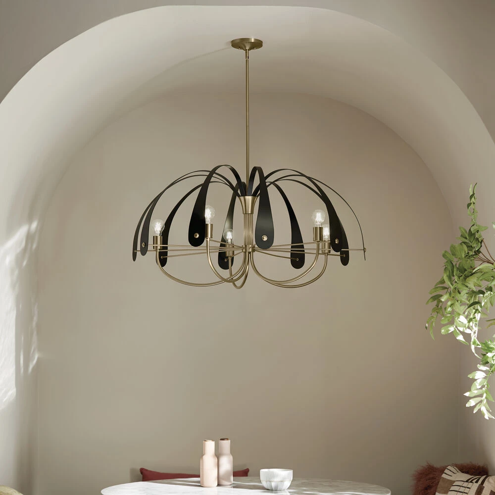 Petal LED 42.5 Inch Champange Bronze With Black Or White Chandelier Ceiling Light 9 Petal LED 42.5 Inch Champange Bronze With Black Or White Chandelier Ceiling Light - Image 9