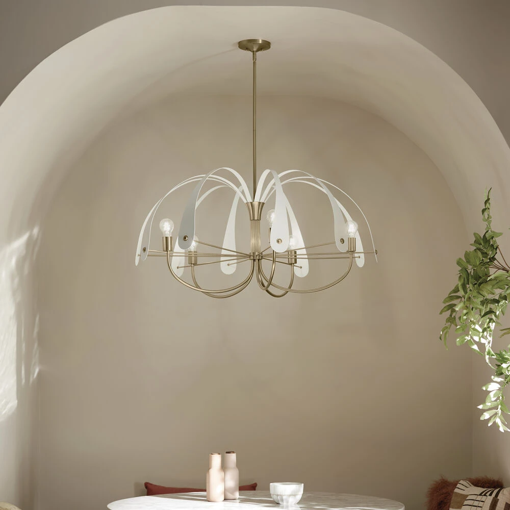 Petal LED 42.5 Inch Champange Bronze With Black Or White Chandelier Ceiling Light 10 Petal LED 42.5 Inch Champange Bronze With Black Or White Chandelier Ceiling Light - Image 10