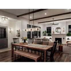 Marquee 6 Light 18 Inch White Washed Wood Chandelier Linear (Single) Ceiling Light, Single 5 Marquee 6 Light 18 Inch White Washed Wood Chandelier Linear (Single) Ceiling Light, Single -Lighting Promotional Store diningroom marquee peyton colerne 44296www night