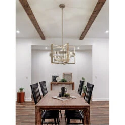 Peyton 5 Light 26 Inch White Washed Wood Chandelier 1 Tier Medium Ceiling Light, Medium 8 Peyton 5 Light 26 Inch White Washed Wood Chandelier 1 Tier Medium Ceiling Light, Medium -Lighting Promotional Store diningroom peyton 44290www day