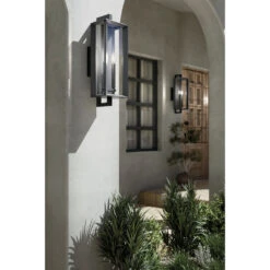 Kroft 2 Light 28 Inch Black Textured Outdoor Wall, X-Large 29 Kroft 2 Light 28 Inch Black Textured Outdoor Wall, X-Large -Lighting Promotional Store exterior fountain kroft 59134bkt detail day 2a