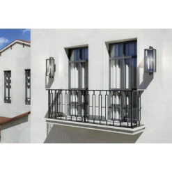 Kroft 2 Light 28 Inch Black Textured Outdoor Wall, X-Large 39 Kroft 2 Light 28 Inch Black Textured Outdoor Wall, X-Large -Lighting Promotional Store exterior fountain kroft 59134bkt detail day 5b