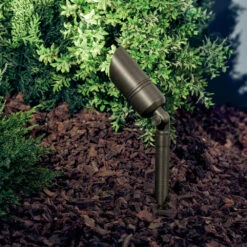 Independence 12 35.00 Watt Centennial Brass Landscape 12V Accent -Lighting Promotional Store exterior landscape accent1lt 15475cbr day 1b