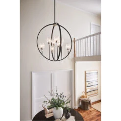 Moyra 8 Light 36 Inch Black Chandelier 1 Tier Large Ceiling Light, Large 6 Moyra 8 Light 36 Inch Black Chandelier 1 Tier Large Ceiling Light, Large -Lighting Promotional Store foyer moyra 44240bk mid