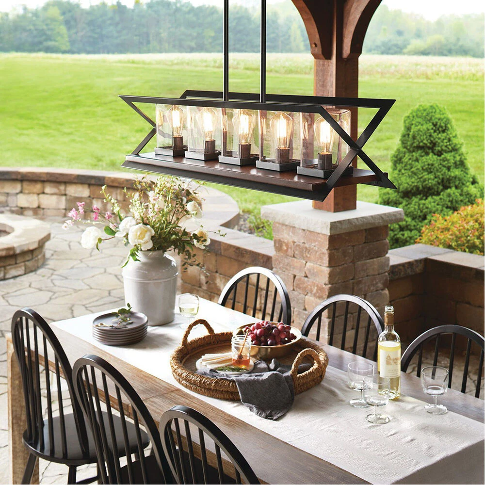 Morelle 5 Light 11 Inch Black Outdoor Chandelier 5 Morelle 5 Light 11 Inch Black Outdoor Chandelier - Image 5
