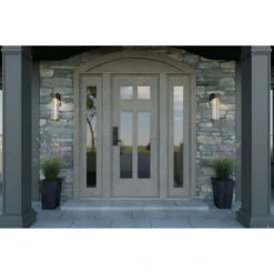 Camillo LED 20 Inch Black Textured Outdoor Wall, Large 26 Camillo LED 20 Inch Black Textured Outdoor Wall, Large -Lighting Promotional Store stone exterior camillo 59141bkt detail day 1a