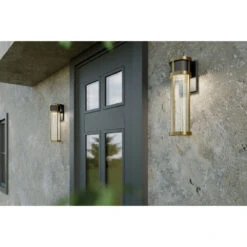 Camillo LED 20 Inch Black Textured Outdoor Wall, Large 30 Camillo LED 20 Inch Black Textured Outdoor Wall, Large -Lighting Promotional Store stone exterior camillo 59141bkt detail day 3a